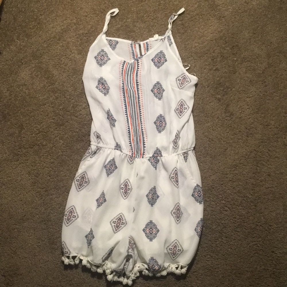 White boho romper